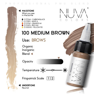 NUVA COLORS - 100 MÉDIUM BROWN (15 ML)